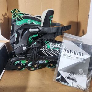 Sowume Adjustable Light Up Inline Skates /Rollerblades Size Large Adult 4-7